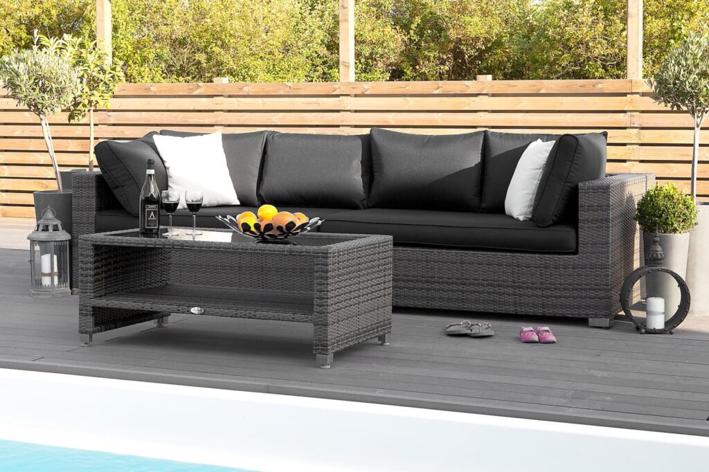 Bahamas Loungesofa M. Bord, Grå