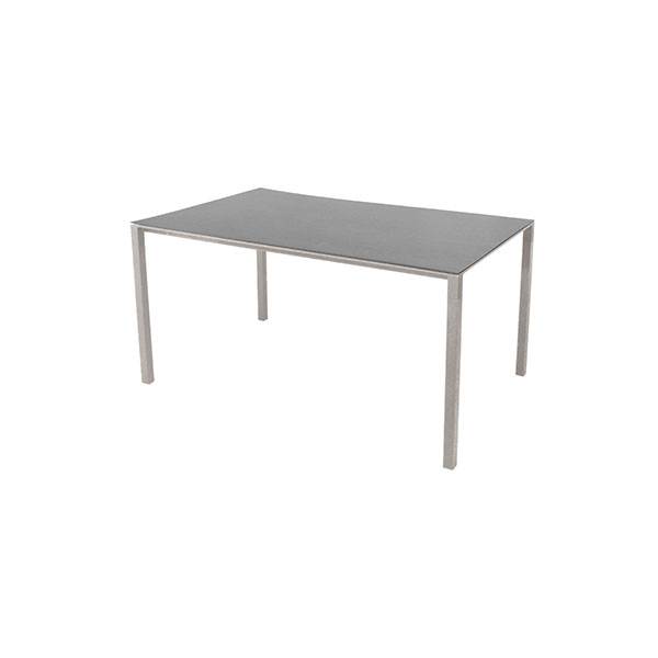 Cane-line Pure havebord - 150 x 90 cm - Stel i taupe - bordplade i Basalt grå