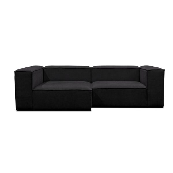 Lissabon 260cm sort chaiselong sofa, venstrevendt