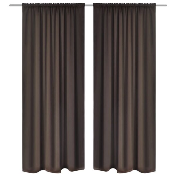 2 stk Brun Blackout Gardiner 135 x 245 cm