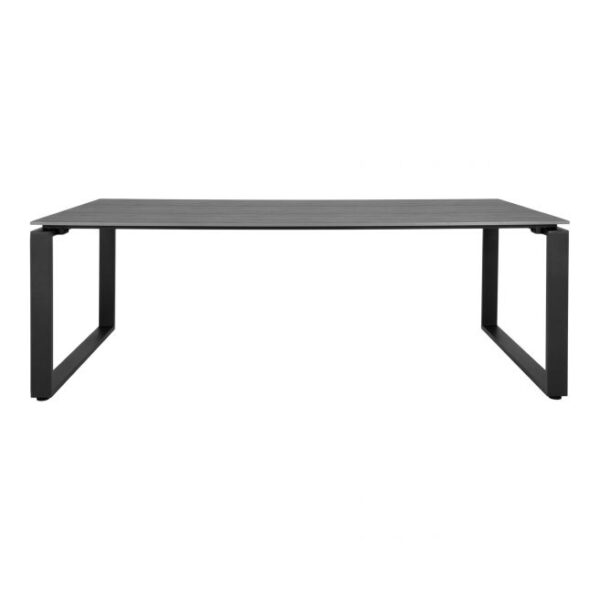 Havebord Havebord med bordplade i grå nonwood og sorte ben 210x100 cm - 7501022