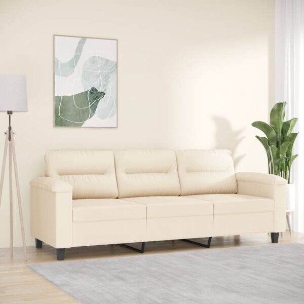 vidaXL 3-personers sofa 180 cm mikrofiberstof beige