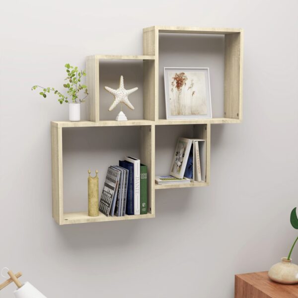 vidaXL vægreol 80x15x78,5 cm konstrueret træ sonoma-eg